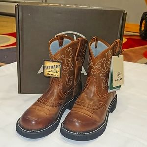 ARIAT Fatbaby Russet Rebel Brown Leather Cowgirl Boots Womens  Size 9.5B  NWT